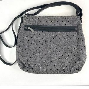 Thirty-One Everything Crossbody Black Tweed Dot